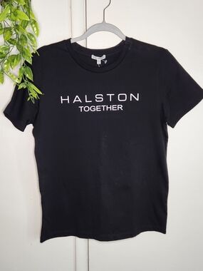 ✨ HALSTON “Together” Graphic Tee | Jet Black | XS | NWT Luxury Designer ✨